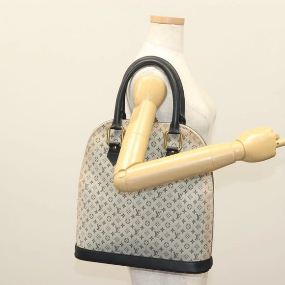 LOUIS VUITTON Monogram Mini Alma Haut Hand Bag Blue M92202 LV Auth 141760 - Picture 1 of 16